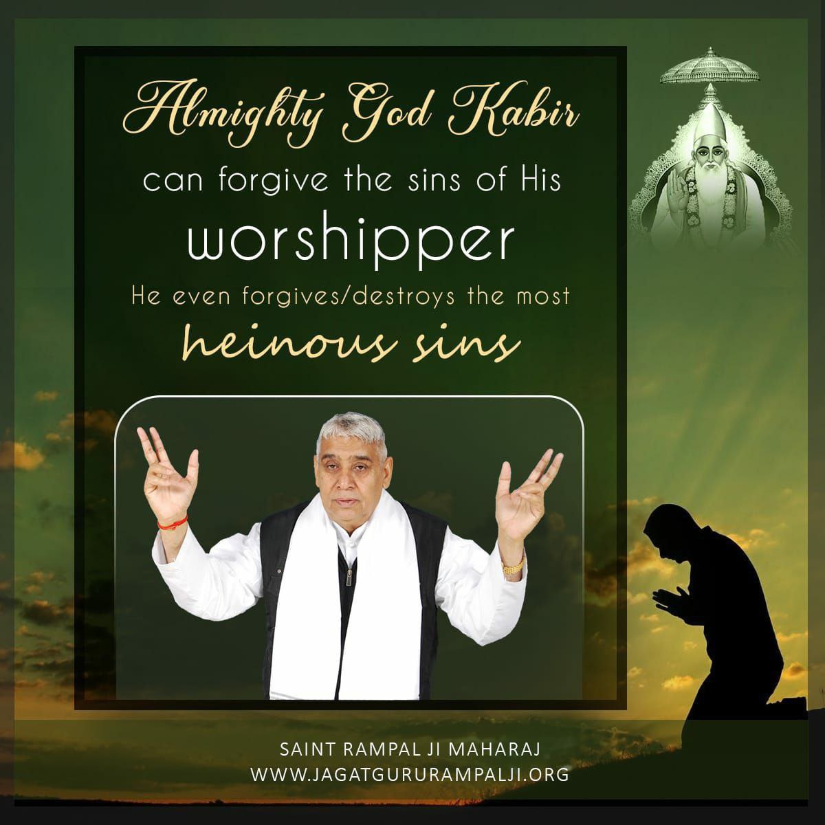 #GodMorningFriday 
Almighty God Kabir can forgive the sins of his worshipper he even forgive/destroys the most heinous sins.......