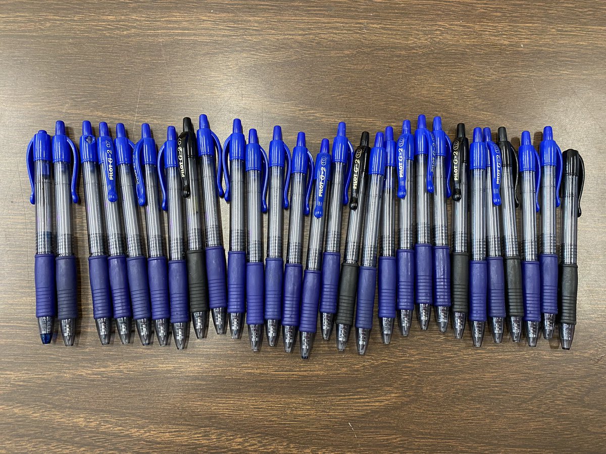 Five years worth of <a href="/PilotPenUSA/">PilotPenUSA</a> G-2’s.