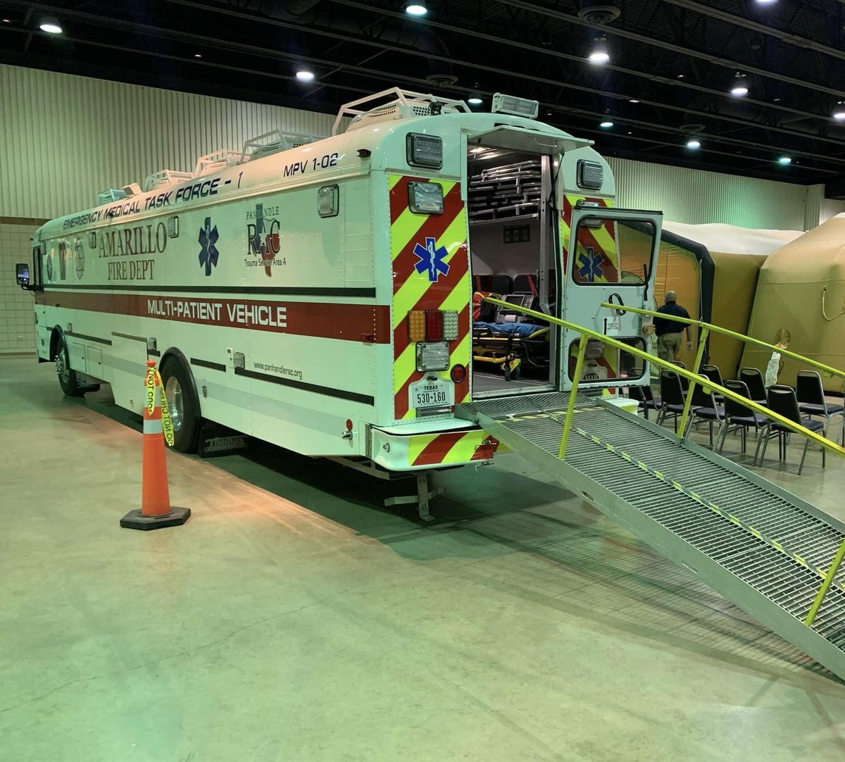 The Amarillo Fire Department has sent the AMBUS with multiple personnel + Chase Unit &amp; Amarillo Medical Services has sent 5 ambulances to assist in Perryton. Our thoughts &amp; prayers are with those communities affected.