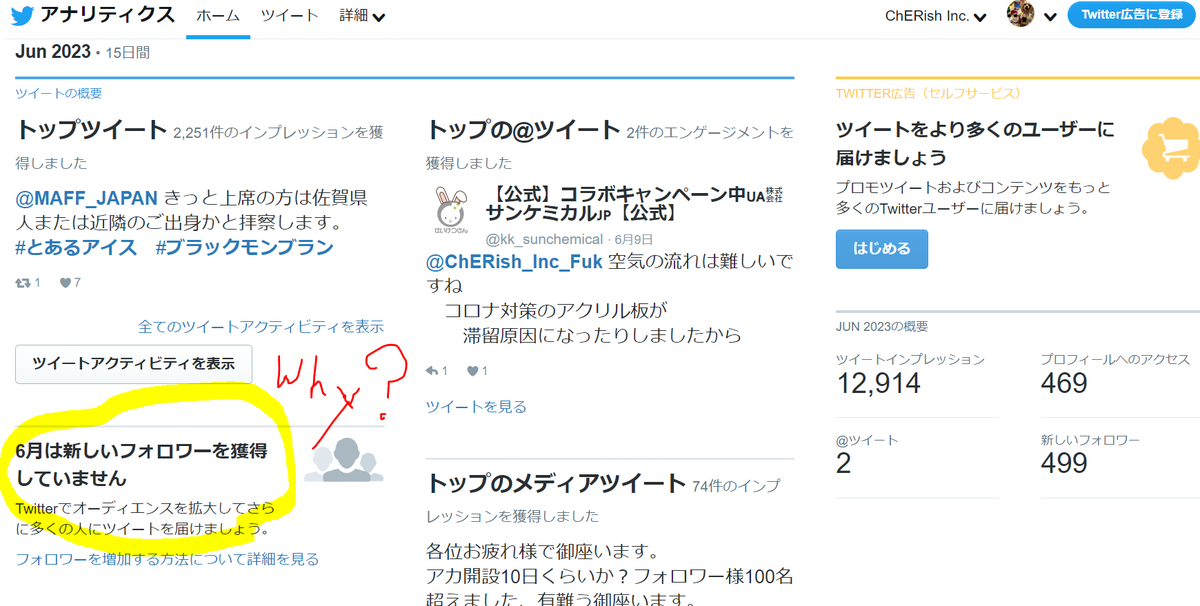 アナリティクスの中の人が復活したんでしょうかね？
ちゃんと表示さｒ・・・・・・・・・・ん？
#Twitterアナリティクス
#why
#Japaneseピーポー