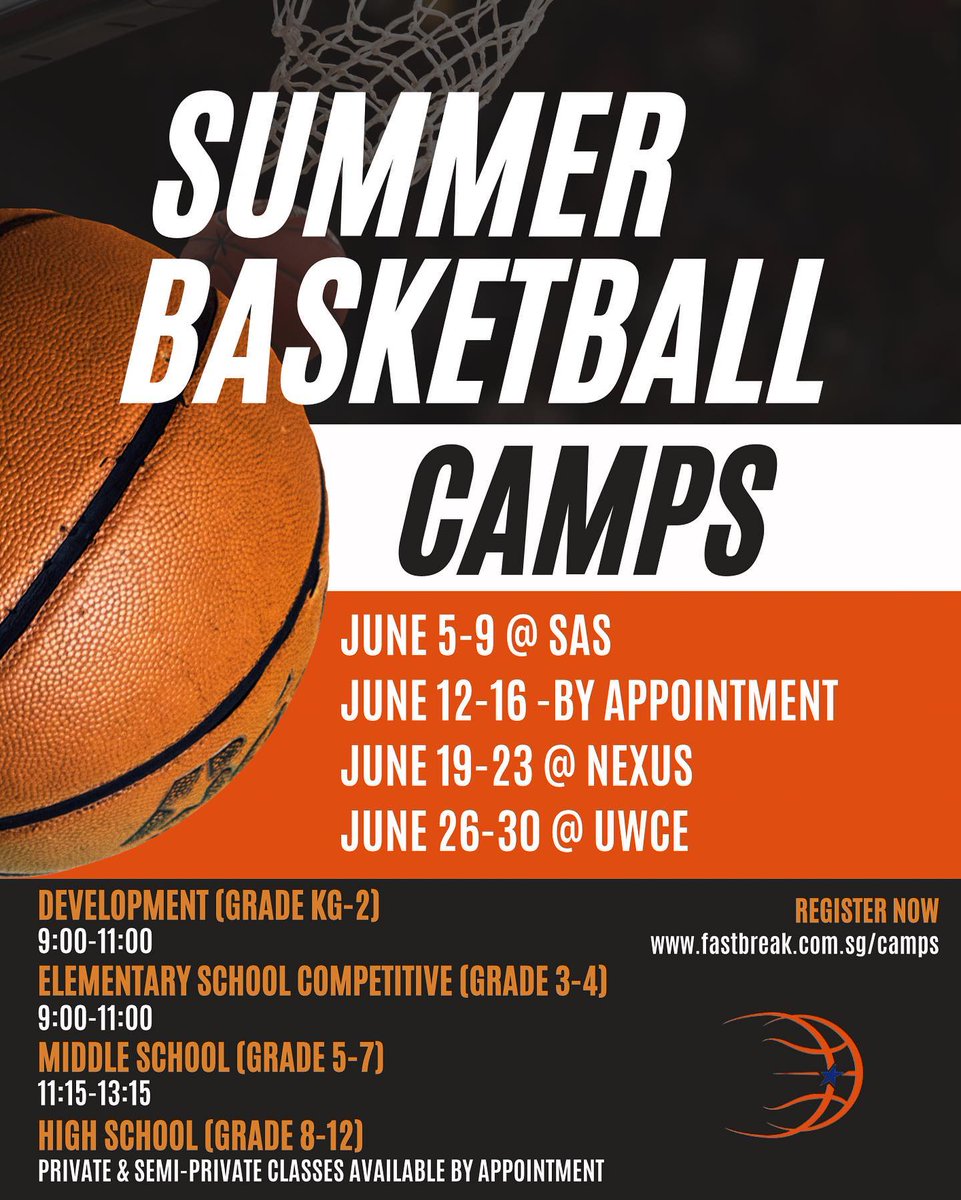 FastBreakBCSG's tweet photo. Reminder: Summer Break Camps @ Nexus (June 19-23) &amp; UWCE (June 26-30).

Welcome Coach Sydnei!

https://t.co/CTyl3kAMr0 https://t.co/PUxYPUMRcs