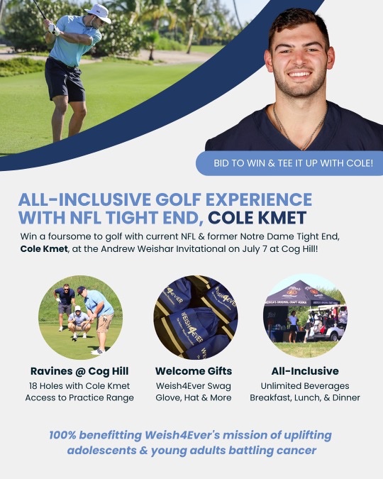 Come join me in a round of golf as we help Pay It Forward to families battling cancer! @Weish4Ever is hosting its 5th annual Andrew Weishar Invitational and I want to join your squad! Bidding is open now, see you there: aesbid.com/awfgolf23#page…