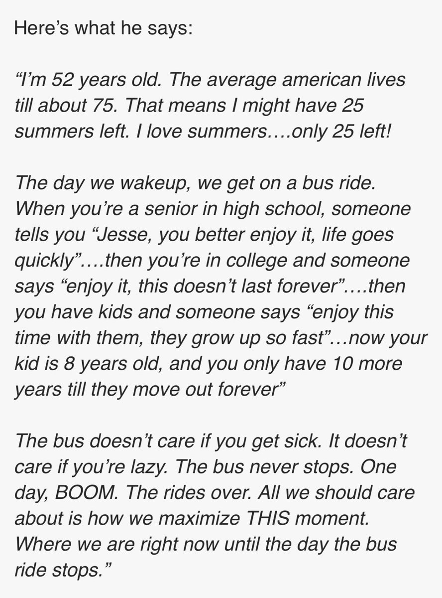 <a href="/JesseItzler/">Jesse Itzler</a> on riding the bus of life. 

(H/t: <a href="/ShaanVP/">Shaan Puri</a>, <a href="/benmlevy/">Ben Levy</a> newsletter) 

The new small boy newsletter hits.