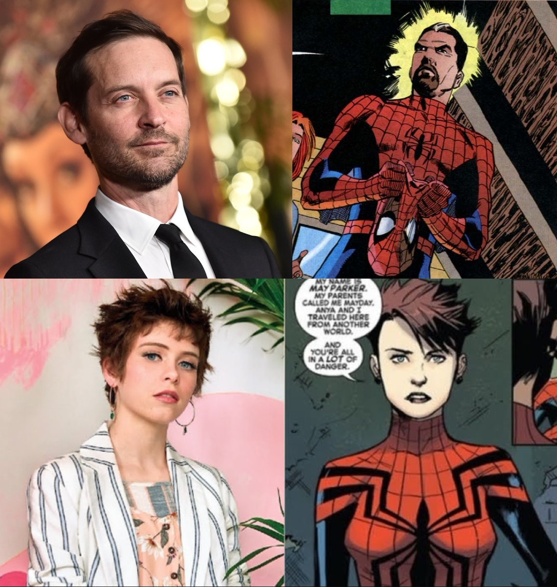 @DEADLINE Please @SonyPictures , give Sam Raimi a chance to make Spider-Man 4 with Tobey Maguire. They could adapt the story where Peter Parker is over 40 years old, married to MJ, and they have a daughter named Mayday Parker who becomes Spider-Girl  🥺🙏
#MakeRaimiSpiderMan4
