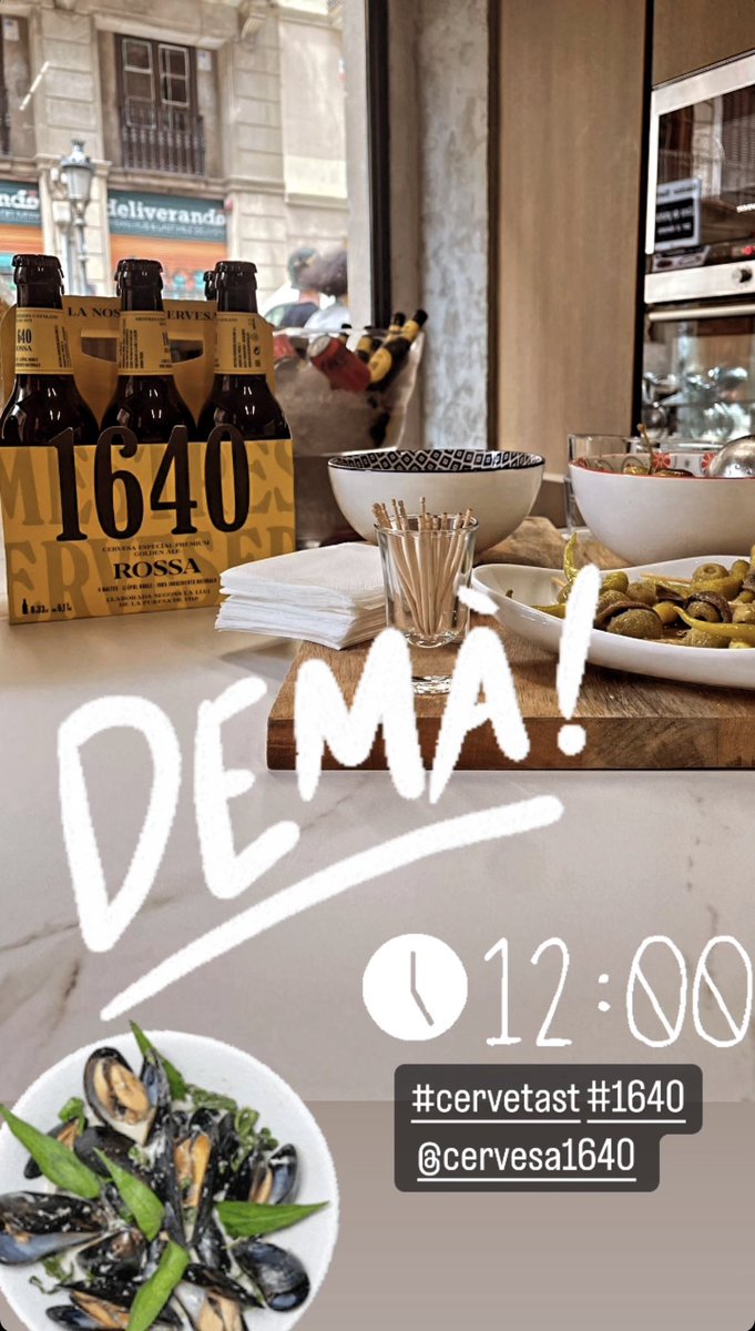 SentSoviBcn's tweet photo. Demà des-de 12;00
Passatge Sant Benet - Arc de Triomf
#cerveTast @cervesa1640 
La cervesa de #Catalunya amb la tapa del dia en mans de @firamsenyor : Muscles Marinera!!
Vine amb amics, família o tot sol a testar una cervesa amb caràcter i personalitat pròpia.
T’hi esperem ! https://t.co/ejpnf13BRy