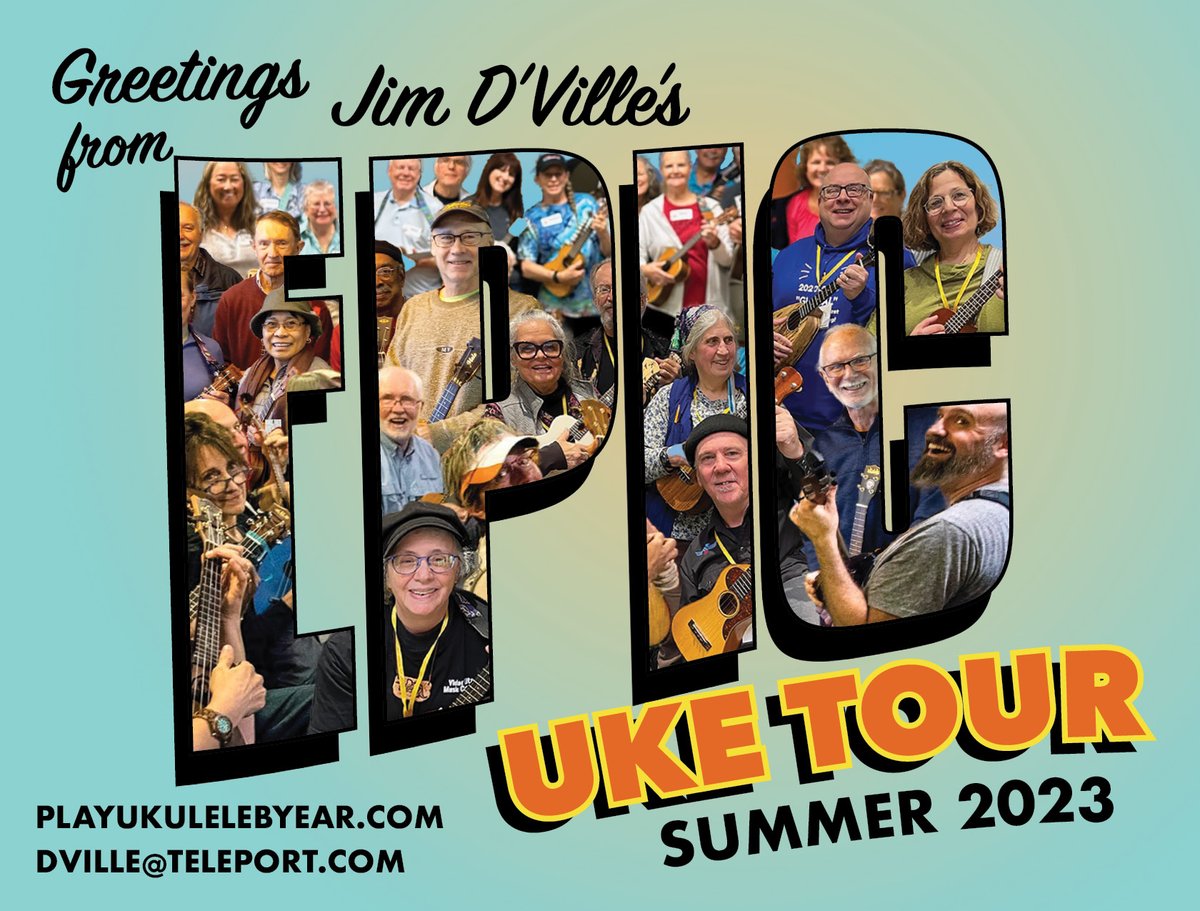 Mid-west tour starts Sunday in TN! Tell your uke friends! #jimdville #playukebyear #ukulele #ukuleleworkshop