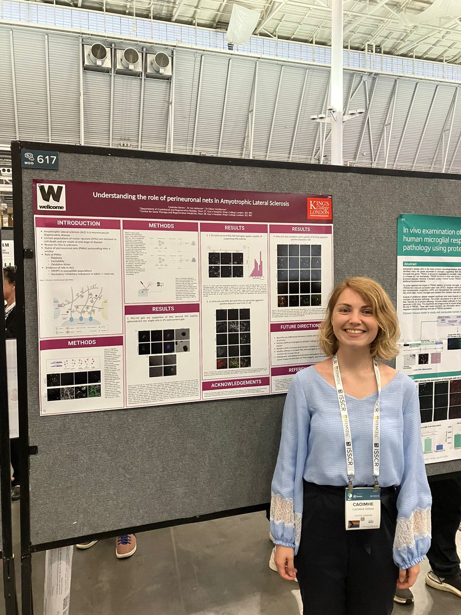 Delighted to be presenting my PhD poster in Boston at ISSCR! @GentlemanLab #ISSCR2023 #stemcells #hydrogels #ALS #ECM