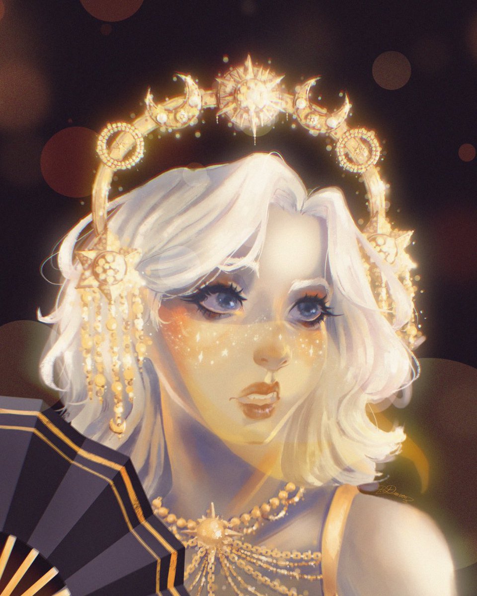 ✨ Star Goddess ✨💛 I’m so happy that I made this painting, I wanted to do a character with a lot of jewelry and also play with lights and do something cool. Enjoy! 

#vtuber #twitch #twitchart #digitalart #photoshopilustration #ilustration #fantasypainting #vtuberartist