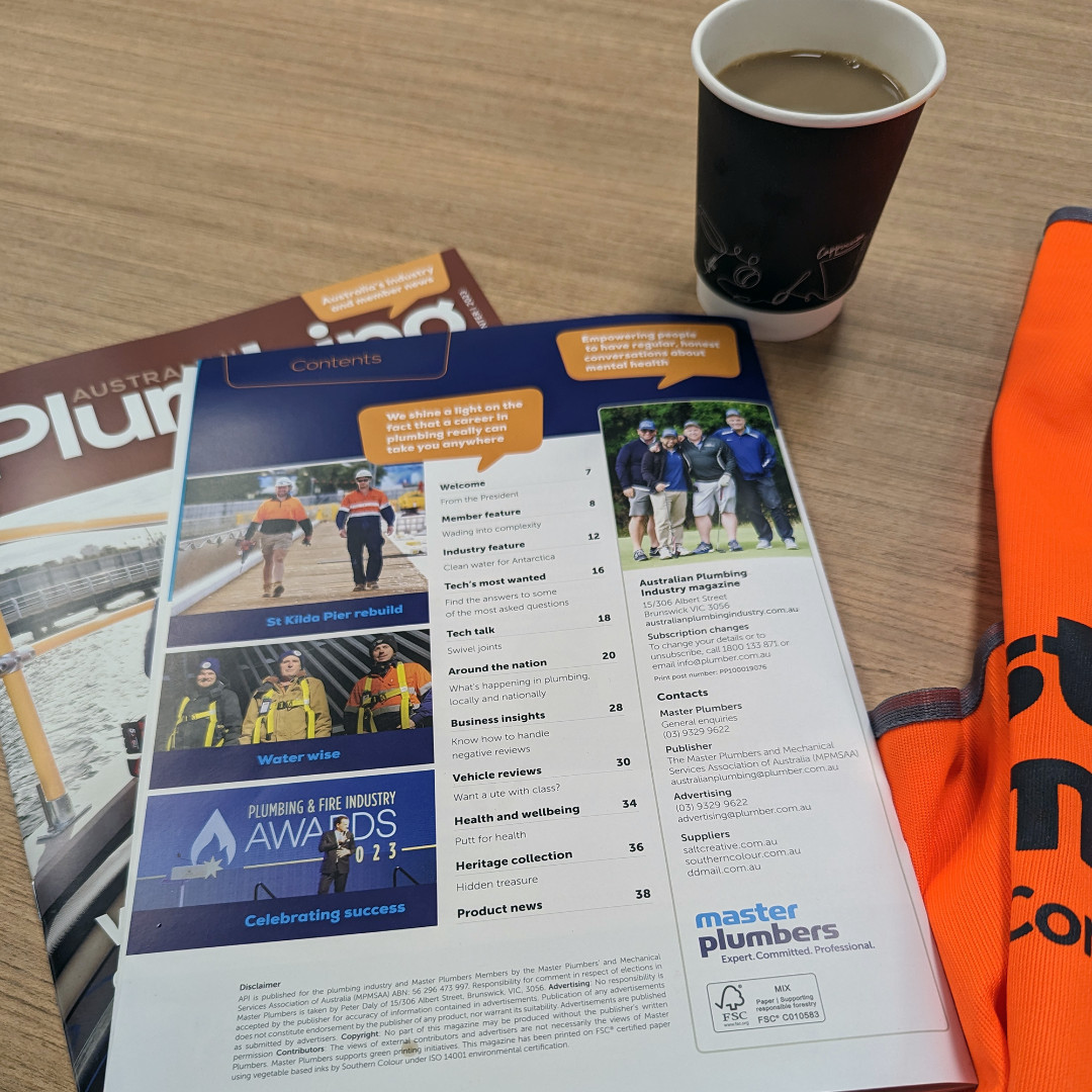 The winter edition of Australian Plumbing is now out! 

This issue is packed with articles covering everything from business advice, ute reviews to industry updates.

For those who wish to read it digitally, you can check it out at: ow.ly/3w9250OQ3gC