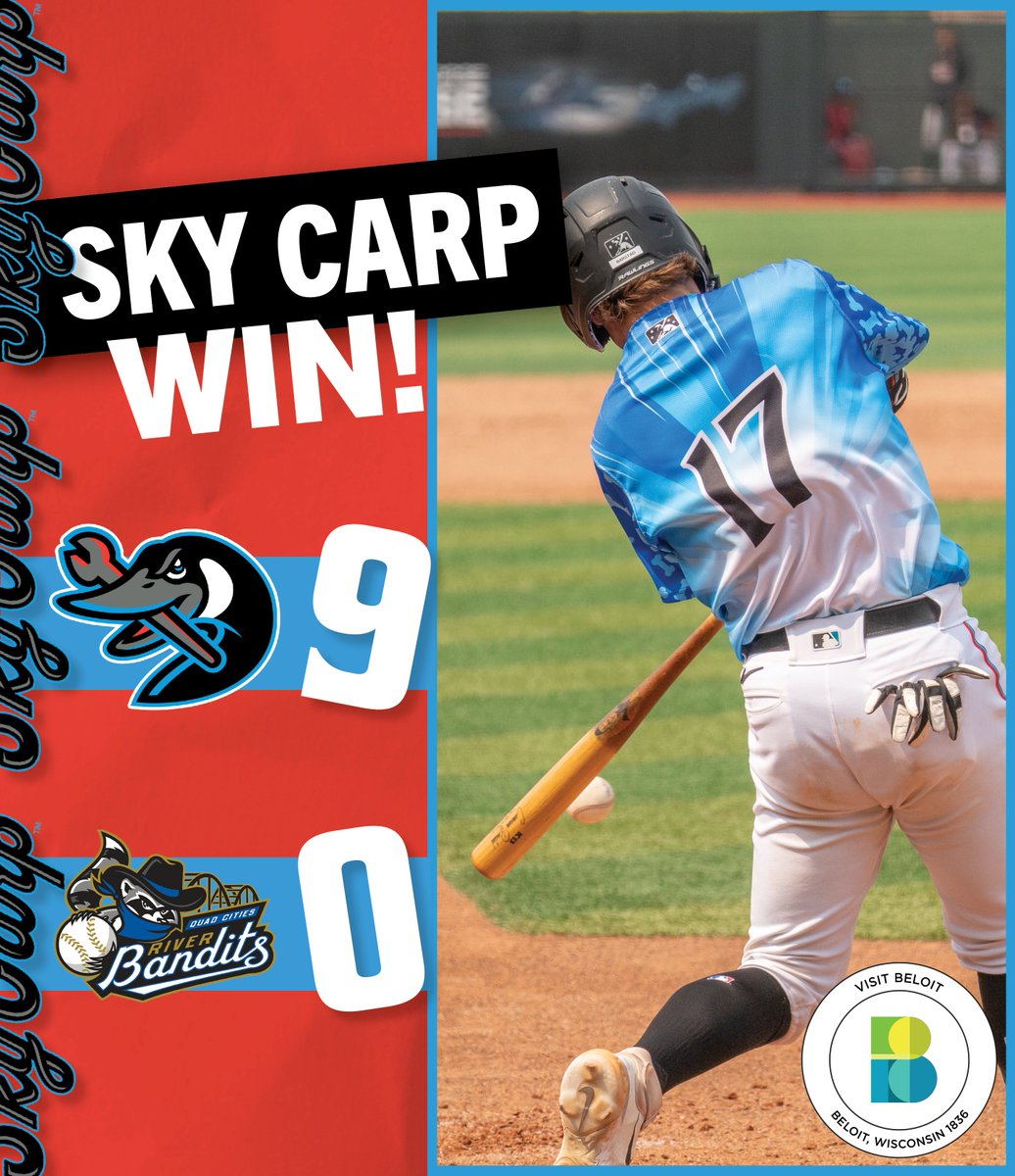 Beloit Sky Carp (@beloitskycarp) on Twitter photo What a night.
Second shutout win of the series in the books as Alex Williams fires seven shutout and Cam Barstad goes 4-4.
Final score presented by <a href="/VisitBeloit/">Visit Beloit</a>. What a night.
Second shutout win of the series in the books as Alex Williams fires seven shutout and Cam Barstad goes 4-4.
Final score presented by <a href="/VisitBeloit/">Visit Beloit</a>.