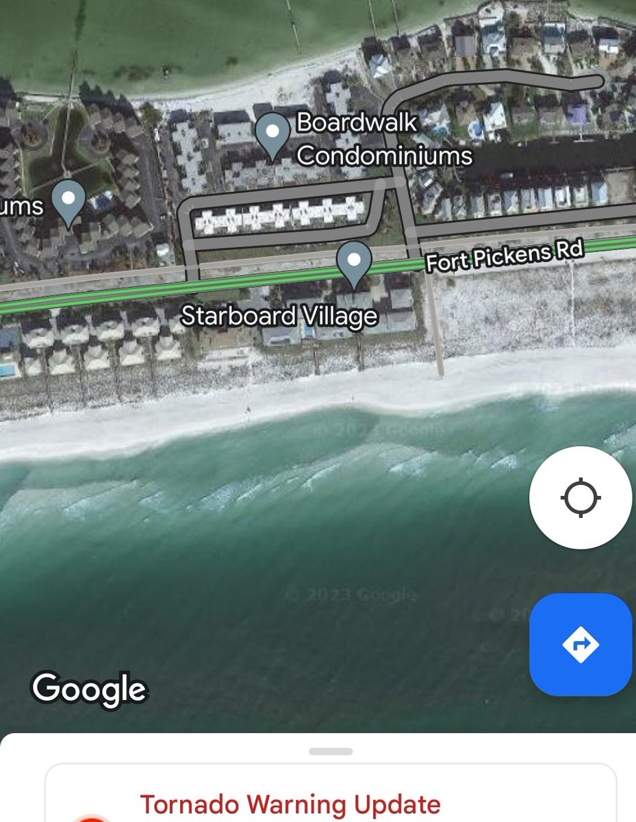 Arg..  looks like significant tornado clipped densely built area in western Pensacola Beach Florida.  Seemed centered on Boardwalk condos area on radar