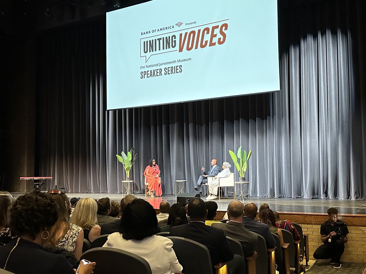 stdobbie's tweet photo. Just attended the #unitingvoices speaker event in Fort Worth. Heard Bryan Stevenson of @eji_org & the amazing Mrs Opal Lee - what an awesome evening! Look forward to the opening of #juneteenthmuseum. https://t.co/qGJcTVGTTp