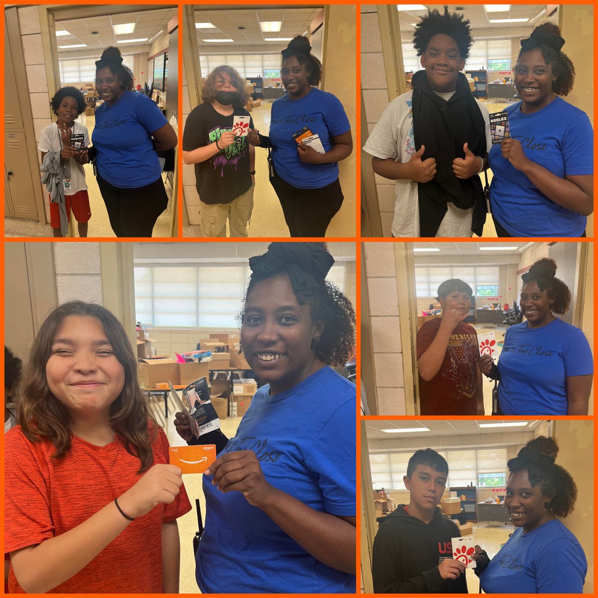 Today's winners from our lunch time trivia winners. These students real know their teachers and staff. @AldineISD @StovallMS_AISD #AldineConnected #SummerSeries #SandersFunded