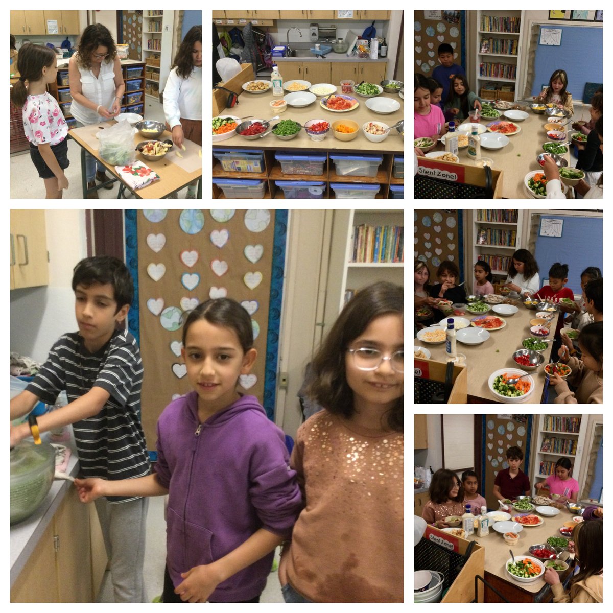 Farm to Table. Grade 3s enjoy the harvest. Salad bar extraordinaire 😋  ⁦<a href="/bcaitc/">BC_AgInTheClassroom</a>⁩