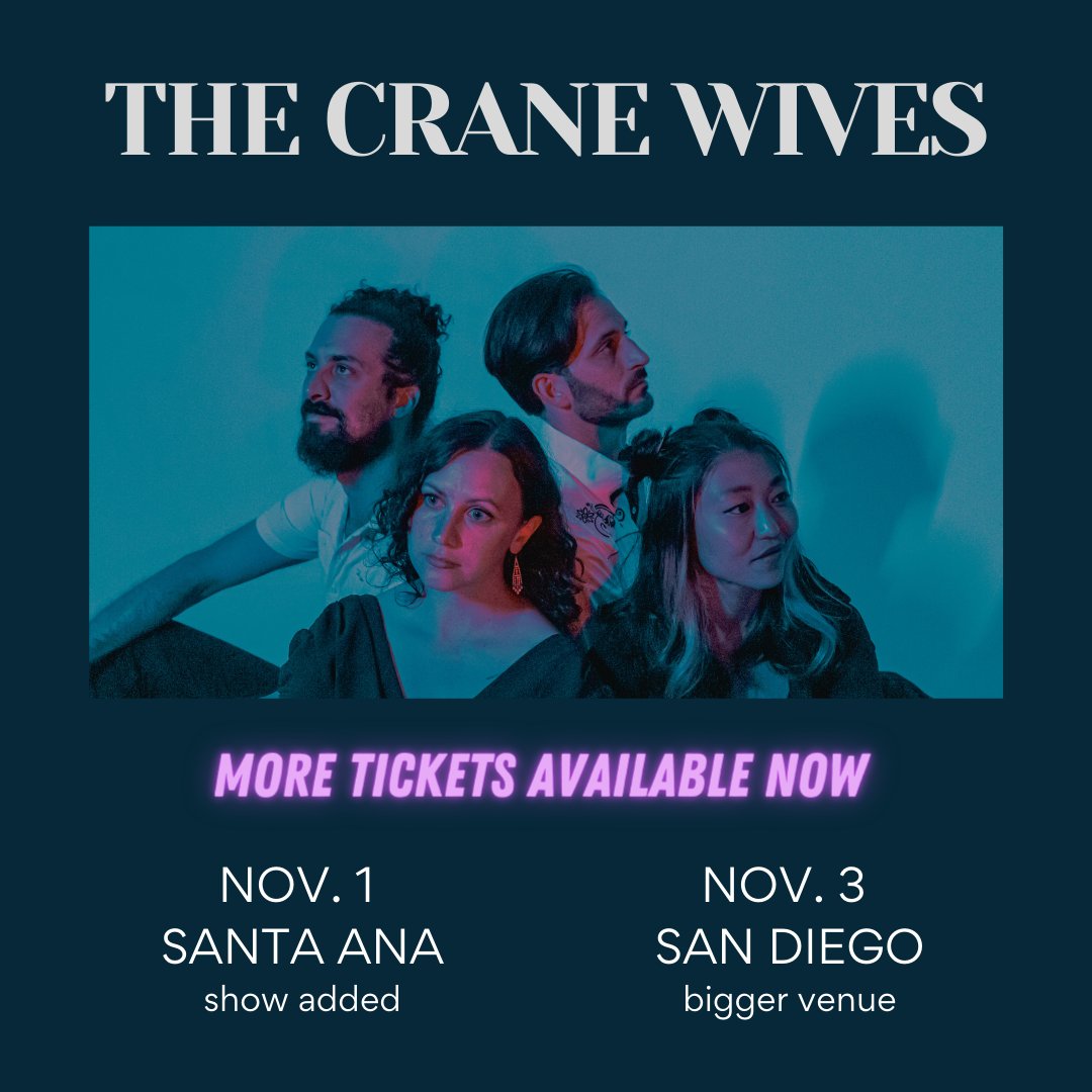 More tix added in San Diego and Santa Ana! Y'all snatched up the Constellation Room tix so quickly that we added another date to our tour! And we got bumped to a bigger room in SD, so that show is going to be a RIOT. TYSM. Tix available now. bnds.us/7limya