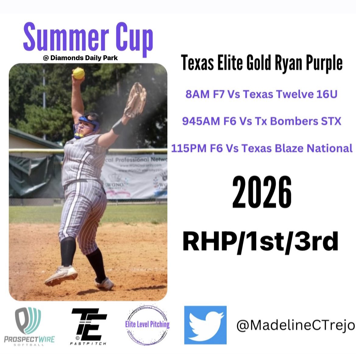 Schedule is out for the Summer Cup this weekend! #BeElite @texaselite16u <a href="/ELP_Pitching/">Elite Level Pitching</a> <a href="/TXStateSoftball/">Texas State Softball</a> <a href="/BearkatsSB/">Sam Houston Softball</a> <a href="/UHCougarSB/">Houston Softball</a> <a href="/AggieSoftball/">Texas A&M Softball</a> @TCSteerSoftball <a href="/LegacyLegendsS1/">Legacy & Legends Softball</a> 🥎💜