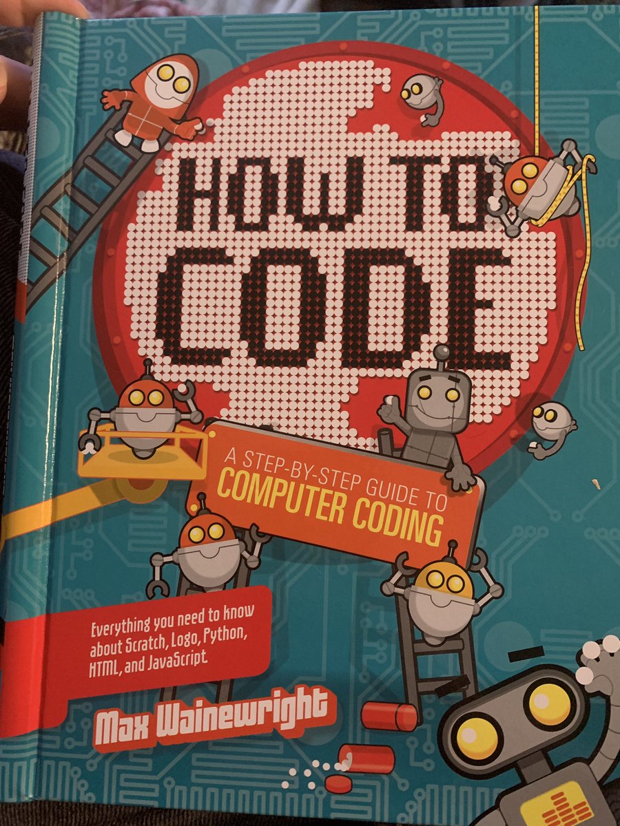 Darcydowniegsu's tweet photo. I found this crash course in coding at Goodwill today! It’s called How to Code by Max Wainewright. The book mostly uses Scratch programming, and even has a section on debugging! 🐞 Later sections talk about Python and HTML. I’m very excited to read through it. #FRIT7234Summer23 https://t.co/qd9AOTkdgM