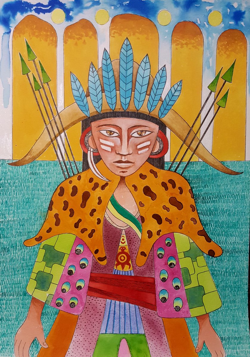 'Native American' #watercolor #art #ArtistOnTwitter #Indigenous #arte #amerindio #brasil #brazil🌟🌻🙏👑 #shamanism #Spirituality #pachamama