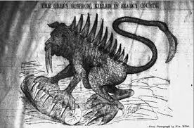 NeatCastPod's tweet photo. Evidence of the day! The gowrow of Arkansas, a 20 ft long monstrosity that had a taste for livestock and a mouth full of chompers. #gowrow #evidence #neatcast https://t.co/zRdxVFwww2