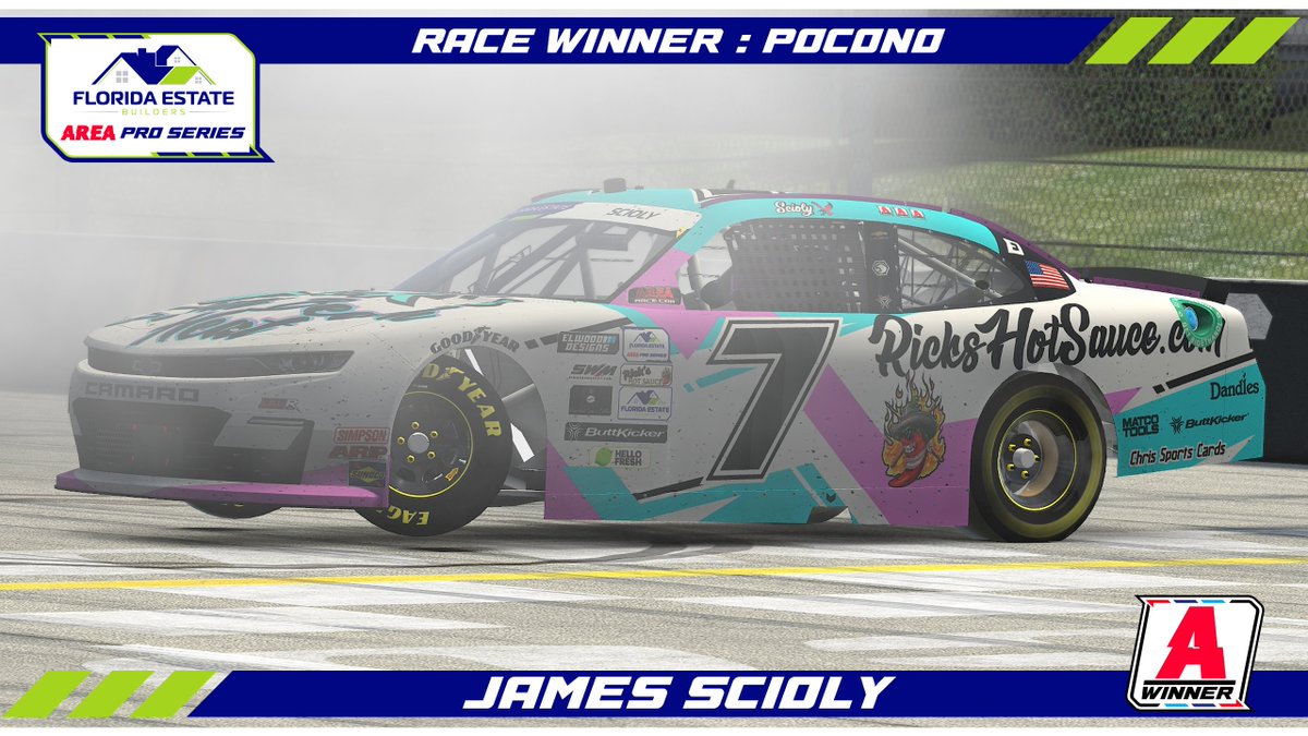 🏁 This guys is on a TEAR! 

James Scioly picks up the win tonight in Pocono! It's already his SIXTH AREA Pro Series victory of the season.