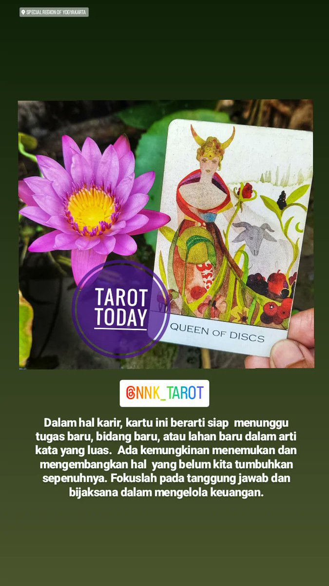 #TodayTarot
Jumat, 16/6/2023
Follow IG @nnk_tarot

#cardoftheday #dailytarot #everydaytarot #tarotcard #oracletoday #enjoyyourday #haveagreatday #tarotmood #tarotmessage #Tarotcards #todaytarot #tarotlovers