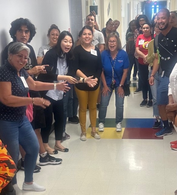 The Adult Summer Academy perfect attendance raffle was accompanied by a ton of fun and laughter throughout the hallways today #IrvingISD #AEL #AdultEducation #thepowerofus