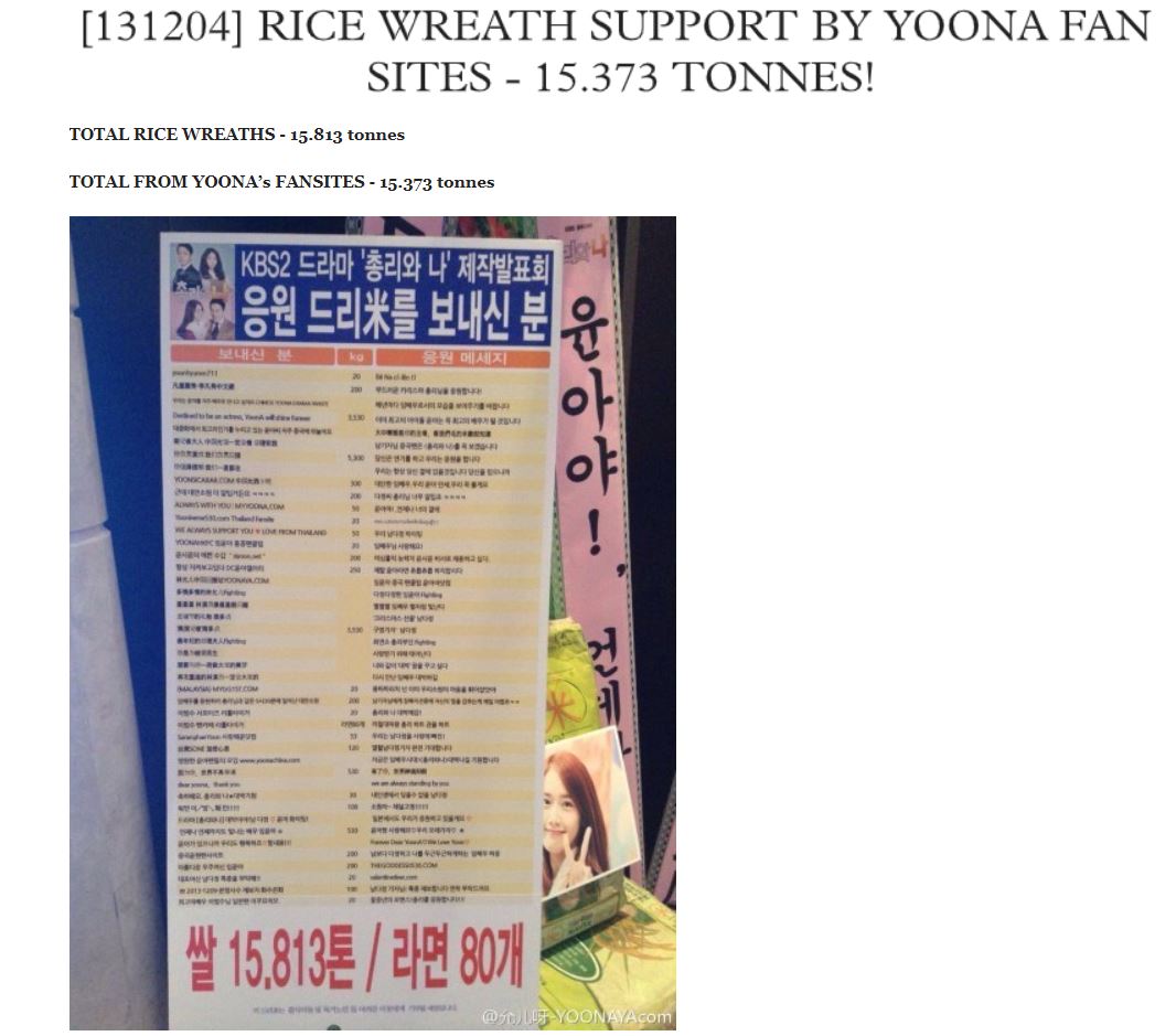 #Throwback to when rice wreaths was still in trend, the amount of rice wreath for YoonA was crazy!

170703 #TheKingInLove Presscon - 17.94 tonnes
160920 #TheK2 Presscon -  27.54 tonnes 
131204 - #PrimeMinisterandI Presscon - 15.373 tonnes

(PM&I
mystarmyangel.tumblr.com/post/689427439…
K2