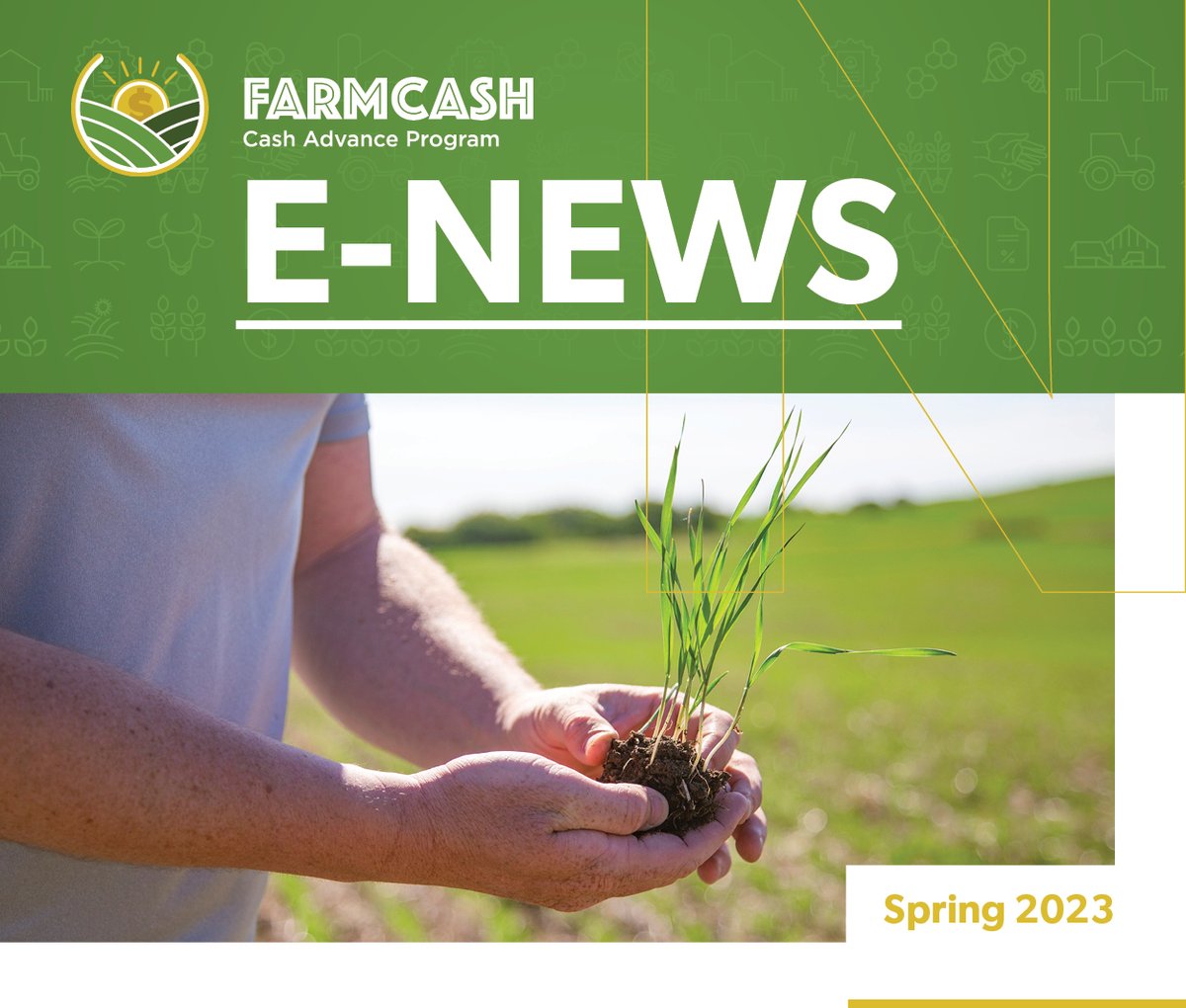 Growing season risk management made easy! 🚜 🇨🇦 

Learn how FarmCash can safeguard your farm’s finances in the FarmCash spring E-Newsletter!

bit.ly/3qrfAuo

#AAFC_APP #WestCdnAg #AgTwitter #AbAg #SkAg