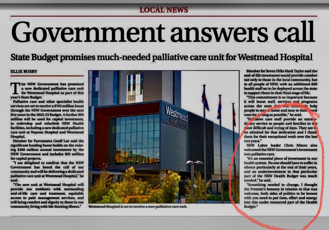 Caroline Raunjak (@craunjak) on Twitter photo Thank you <a href="/ChrisMinnsMP/">Chris Minns</a> for supporting this announcement in 2022 budget for #PalliativeCare unit #westmead. Work in progress for our community in #westernsydney <a href="/RyanPark_Keira/">Ryan Park MP</a> @ClrDonnaDavis <a href="/hugh_mcdermott/">Hugh McDermott MP</a> <a href="/alanmasc/">Alan Mascarenhas</a> <a href="/theparranews/">Parra News</a> <a href="/WestSydHealth/">Western Sydney Health</a> Thank you <a href="/ChrisMinnsMP/">Chris Minns</a> for supporting this announcement in 2022 budget for #PalliativeCare unit #westmead. Work in progress for our community in #westernsydney <a href="/RyanPark_Keira/">Ryan Park MP</a> @ClrDonnaDavis <a href="/hugh_mcdermott/">Hugh McDermott MP</a> <a href="/alanmasc/">Alan Mascarenhas</a> <a href="/theparranews/">Parra News</a> <a href="/WestSydHealth/">Western Sydney Health</a>