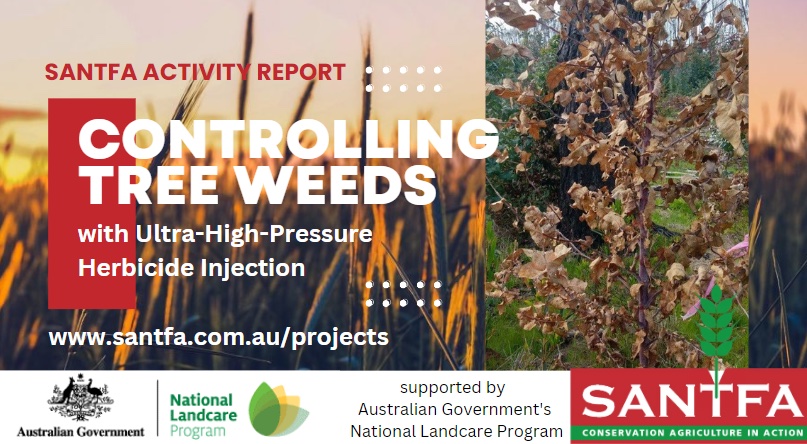 Project Report: Controlling tree weeds with ultra-high-pressure herbicide injection.

santfa.com.au/projects

@AusLandcare