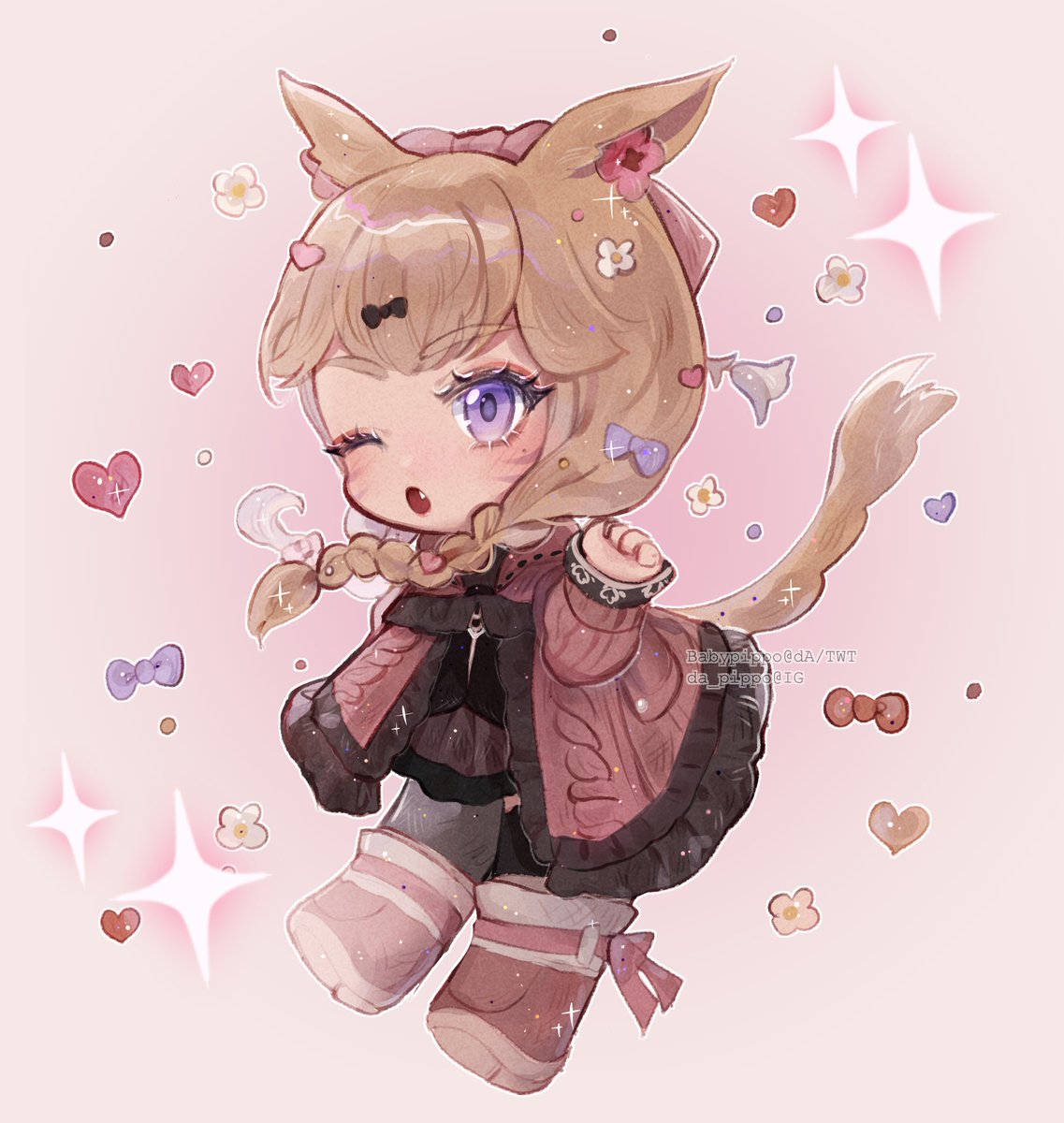 BabyPippo's tweet image. Bonbon chibi for @tadaima 💖 🎀 🌼