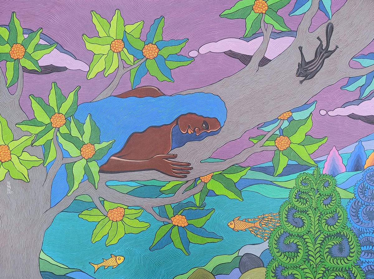 remansart's tweet photo. "Native reminiscences" series.

Acrylic on stretched canvas. 48" x 36". 

Childhood memories of halcyon days of a life far from the madding crowd. Of women wedded to nature, the change of seasons, pastoral life, simple living, finding joy in the pleasures of everyday life. https://t.co/pyrR5koonO