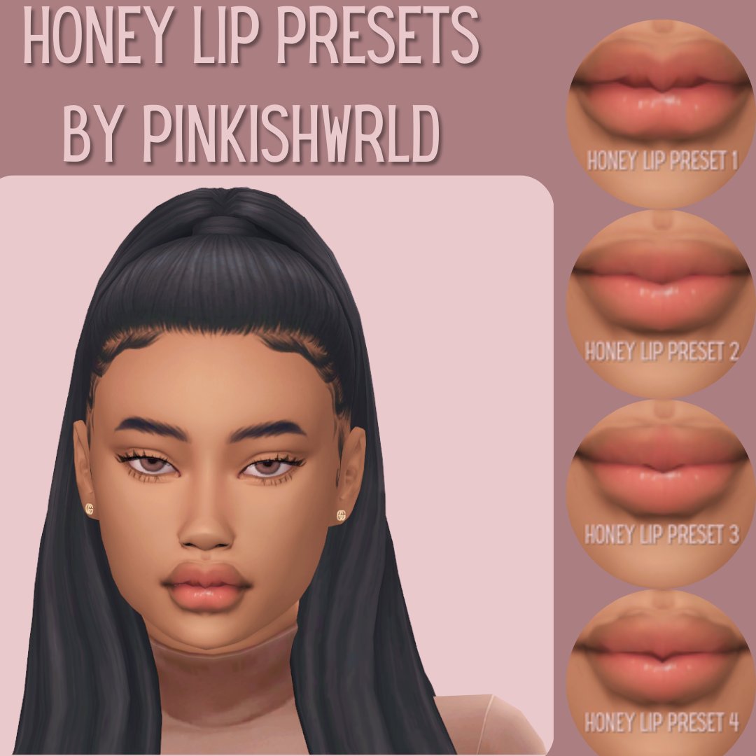 — Honey Lip Preset Collection 🍯 by @Pinkishwrld

🔗curseforge.com/sims4/create-a…

#snootysims #thesims4 #sims4 #ts4 #sims4cc #ts4cc #sims4ccfinds #ts4ccfinds #sims4downloads #ts4downloads