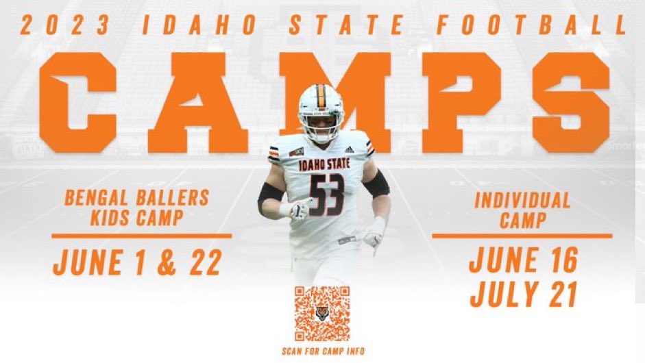 CarsonEvenson22's tweet photo. I will be attending the Idaho State University camp tomorrow! Excited for the opportunity to compete! @BengalGridiron @PrepRedzoneOR @CoachJThomp @WS_TITAN_FB @JordanJ_ @BrandonHuffman @DY_Lee11 https://t.co/dAa0zDCzVE