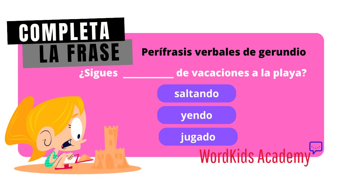 Practice your #Spanish! 🇲🇽🇦🇷🇪🇸. Try to answer the following linguistic challenge. And if you don't know how to do it, check out our latest tweets.👇

#grammar #kids #k12 #niños #jóvenes #aprendeESpañol #ESfácil #TwitterELE #expats #onlinelearning #onlinecourses #espagnol