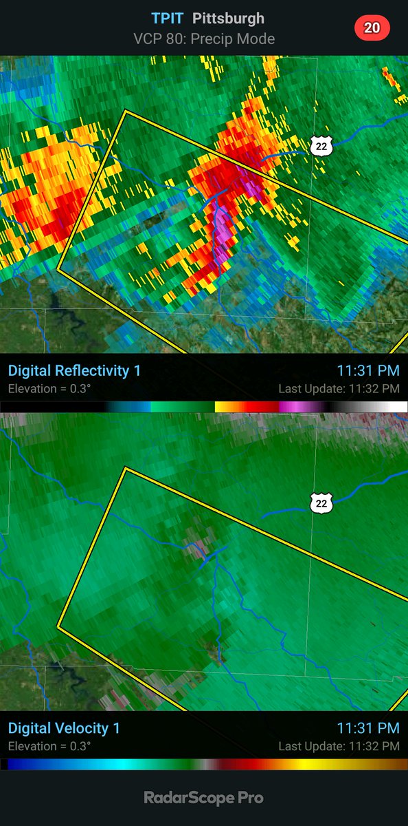 I have the RTL-SDR on KIH35 162.55 Mhz (@NWSPittsburgh) to see if they will issue a Severe Thunderstorm/Tornado Warning for Washington and Greene County. I will record the Warning if they do. 

It is looking more and more impressive on @RadarScope.

#Wvwx #OHwx #PAWX