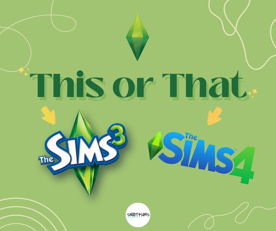 — THIS OR THAT SATURDAY!
🔶 Battle of the Best Sims!🔶
〰️〰️〰️〰️〰️〰️〰️〰️〰️〰
#Snootysims #ts4 #thesims #thesims4 #simscommunity #simsgame #sims4 #sims4game #thesims1 #thesims2 #thesims3 #sims1 #sims2 #sims3