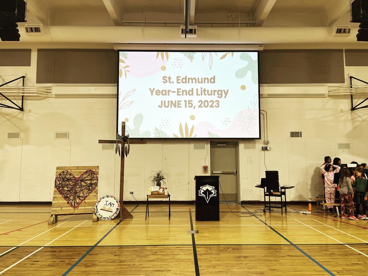 We celebrated our Year End Liturgy in our beautiful Gymnasium. Father Mario was amazing and our our St. Edmund tradition of Grade One students giving our Grade 5 students crosses to send them off into their MYP years with a gift and symbol of our faith was beautiful!