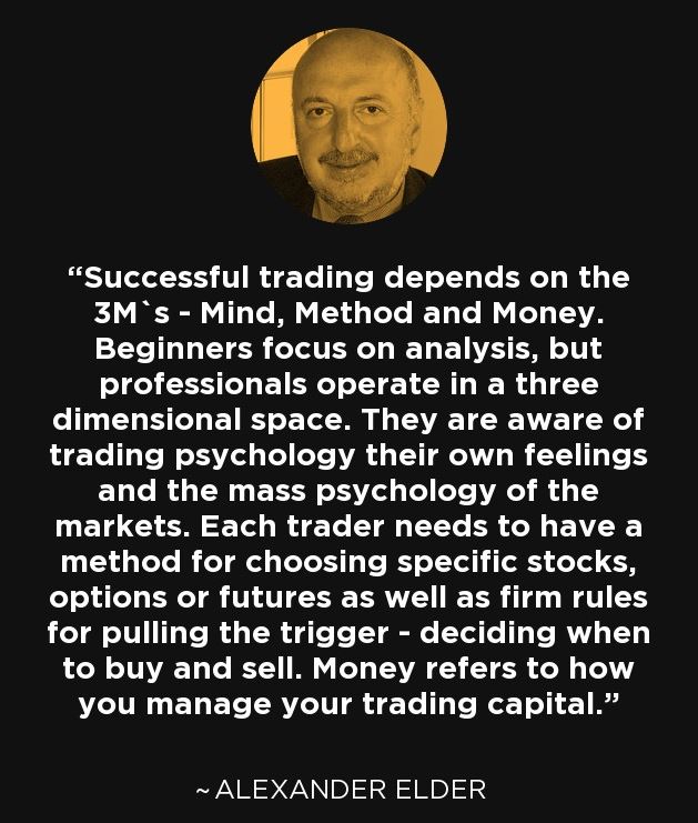 Focus on the 3M's. Understand that the least focus is on Money and the most is on Mind.

#Tradingpsychology #alexanderelder