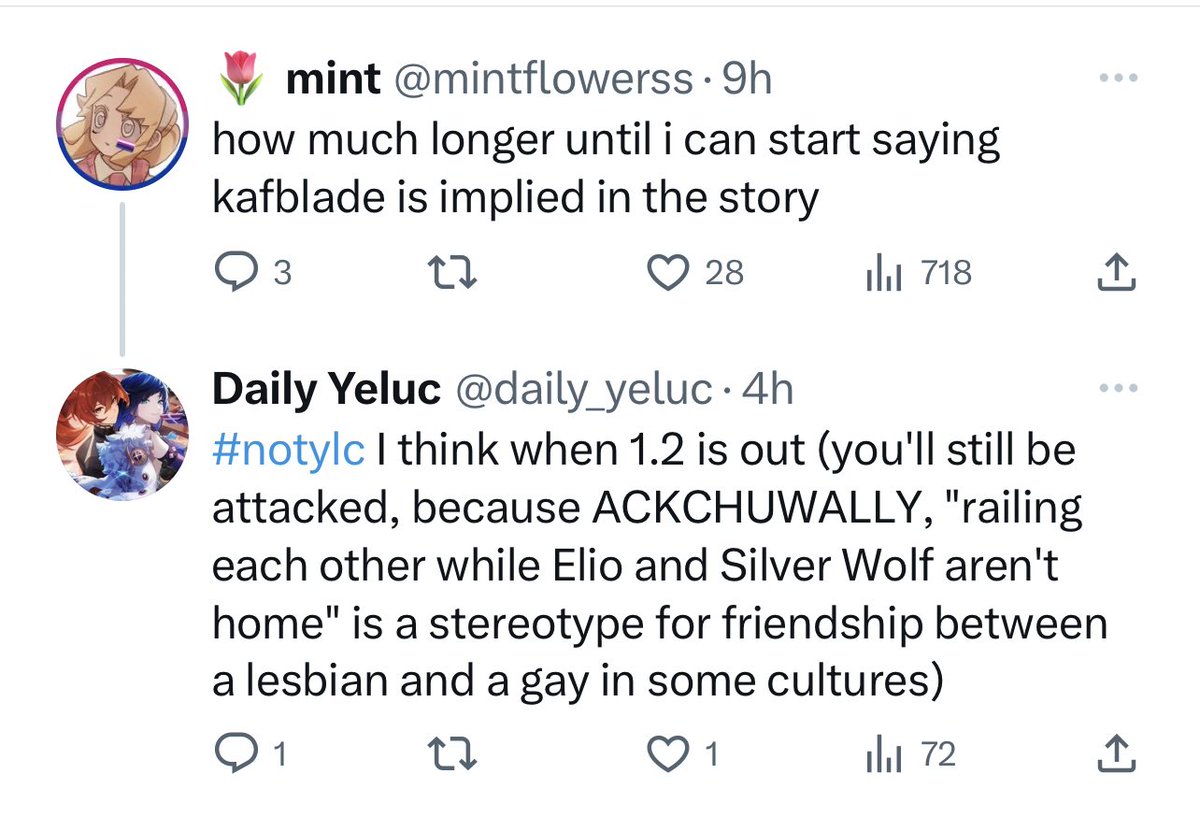 i love kafblade but why is this person mocking ppl who talk about culturally significant queer coding. literally racism and homophobia wrapped into one