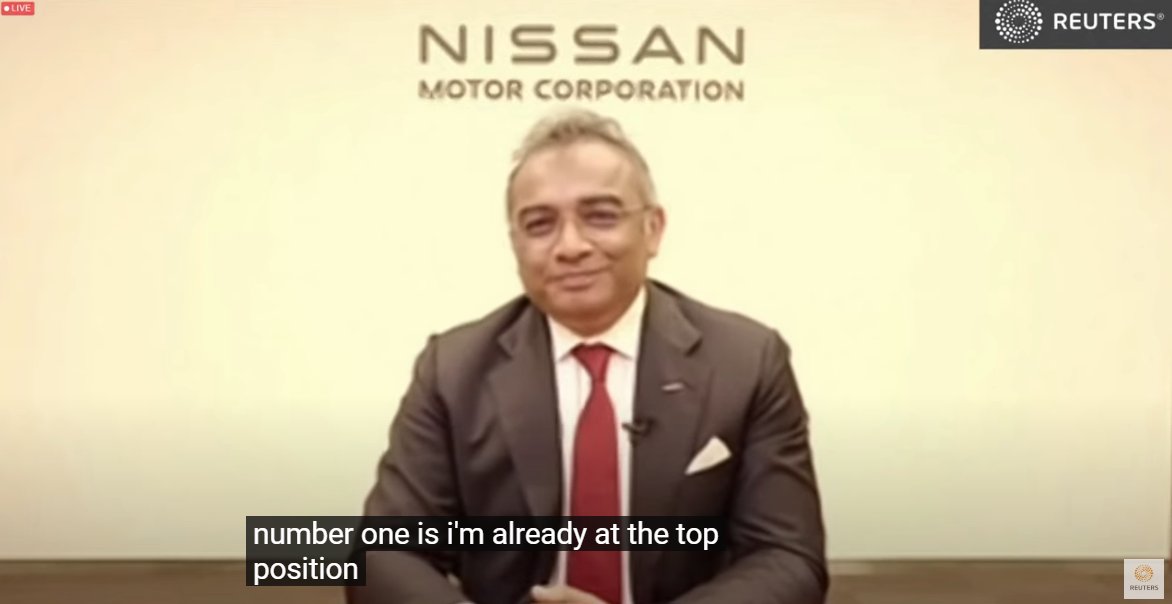 Breakingviews's tweet photo. Nissan COO Ashwani Gupta, once seen as a potential future CEO, is leaving the Japanese automaker. Time to revisit his earlier interview with @petesweeneypro, who asked about his ambitions to take on the top job - https://t.co/6DV5rU2KsV https://t.co/jX1IFs5Wjj