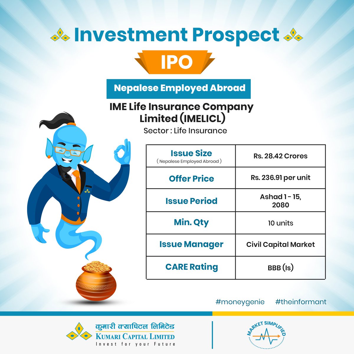 Investment Prospect: IPO for Nepalese Employed Abroad Alert!!!
IPO of IME Life Insurance Company Limited(IMELICL) has been opened to Nepalese people employed abroad with secured work authorization from the Ministry of Labour from today.