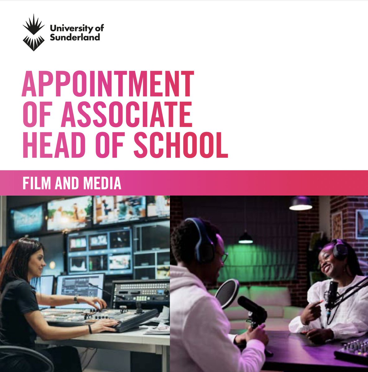 We are hiring! Associate Head of School (Film and Media)... a key leadership role <a href="/sunderlanduni/">University of Sunderland</a> supporting our growth in film and TV provision and working with stakeholders in the region jobs.ac.uk/job/DAM621/ass…