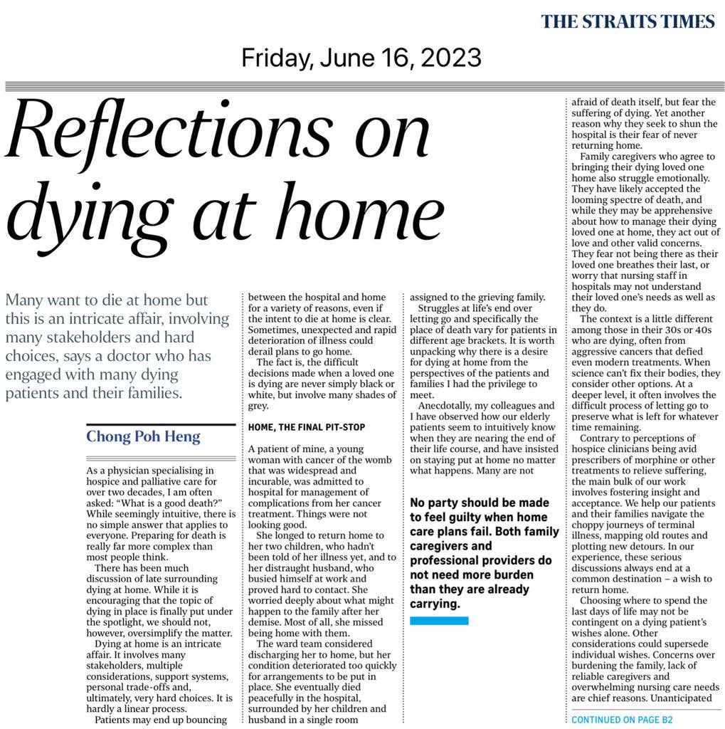 My first op-ed. To those who toil in the community hospice and palliative care space. #1