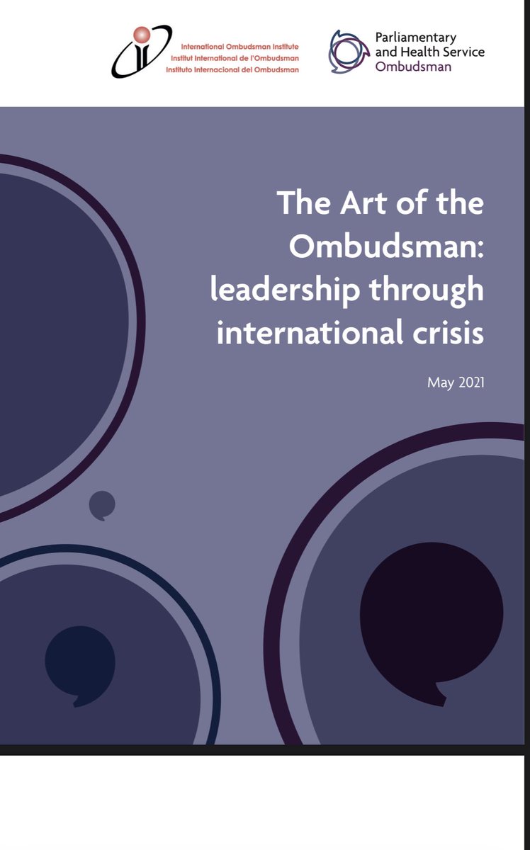 @PhilGShaw @RobBehrens1884 @enohetweets @PHSOmbudsman @BrentEpperson @PHSO_theFACTS The Art of the Ombudsman: leadership through international crisis: ombudsman.org.uk/sites/default/…