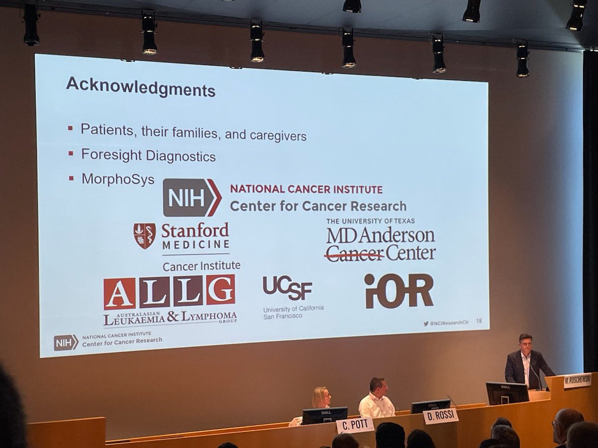 Congratulations ALLG NHL21 trial collaboration in laboratory research. Mark Roschewski, Bethesda, MD, US presented findings ‘MRD-Negativity After Frontline DLBCL Therapy Pooled Analysis of 6 Clinical trials' at #17ICML