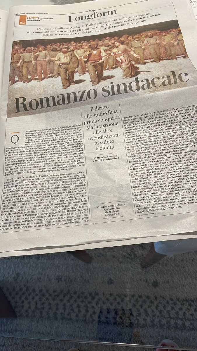 Maurizio Franco (@maofranco56) on Twitter photo Due anni di lavoro. Centinaia di interviste in tutta #Italia.
#Ruvide, l'archivio audiovisivo sul movimento operaio trova vita su <a href="/repubblica/">Repubblica</a>. Realizzato dal <a href="/cgpgiornalismo/">CGP - Centro di giornalismo permanente</a> e dallo <a href="/SpiCgil/">SPI CGIL nazionale</a>:
youtube.com/@ruvid3
Qui il racconto collettivo di un'epopea del Novecento Due anni di lavoro. Centinaia di interviste in tutta #Italia.
#Ruvide, l'archivio audiovisivo sul movimento operaio trova vita su <a href="/repubblica/">Repubblica</a>. Realizzato dal <a href="/cgpgiornalismo/">CGP - Centro di giornalismo permanente</a> e dallo <a href="/SpiCgil/">SPI CGIL nazionale</a>:
youtube.com/@ruvid3
Qui il racconto collettivo di un'epopea del Novecento