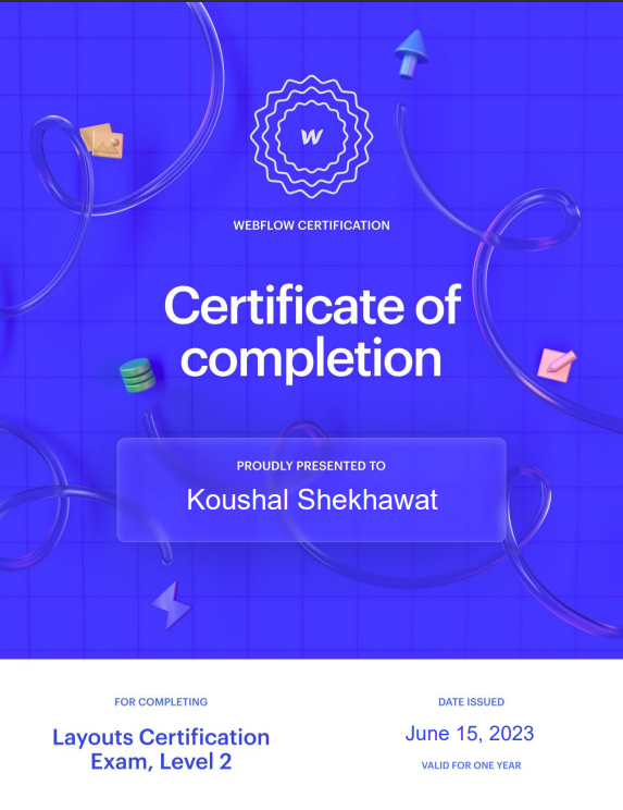 WebflowWhiz's tweet photo. I am happy to inform you all that I have passed the Webflow Layout Level 2 exam. ππ
#webflow #WebflowCertified #UIUXdesigner #WebflowDeveloper https://t.co/vFL8kMDksO