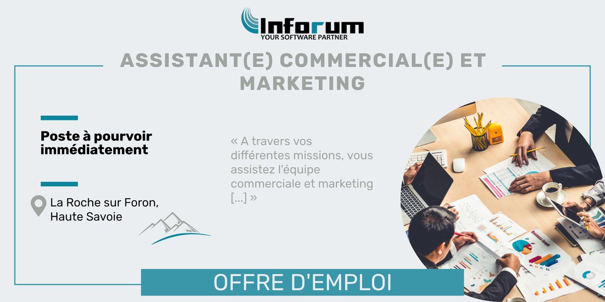 📣 INFORUM recrute un(e) assistant(e) commercial(e) et marketing

Consulter l'offre d'emploi ici 👉bit.ly/3XeYts3

#larochesurforon #OffreEmploi #opportunitéprofessionnelle