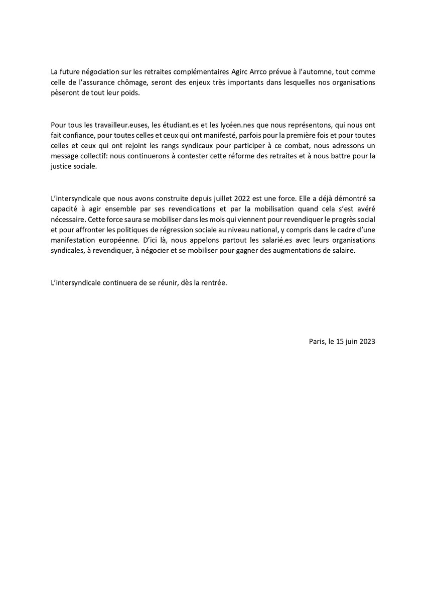 SNATT_CFE_CGC's tweet photo. âčïž| #RĂ©formeDesRetraites
đŁ Lâ#Intersyndicale ne veut pas « tourner la page » et prĂ©voit de se retrouver « dĂšs la rentrĂ©e » afin de dĂ©gager des revendications communes.
âŹïž Lire le communiquĂ©
#SNATT #CFECGC #Syndicat #Encadrement https://t.co/Hbf16F8Cpk